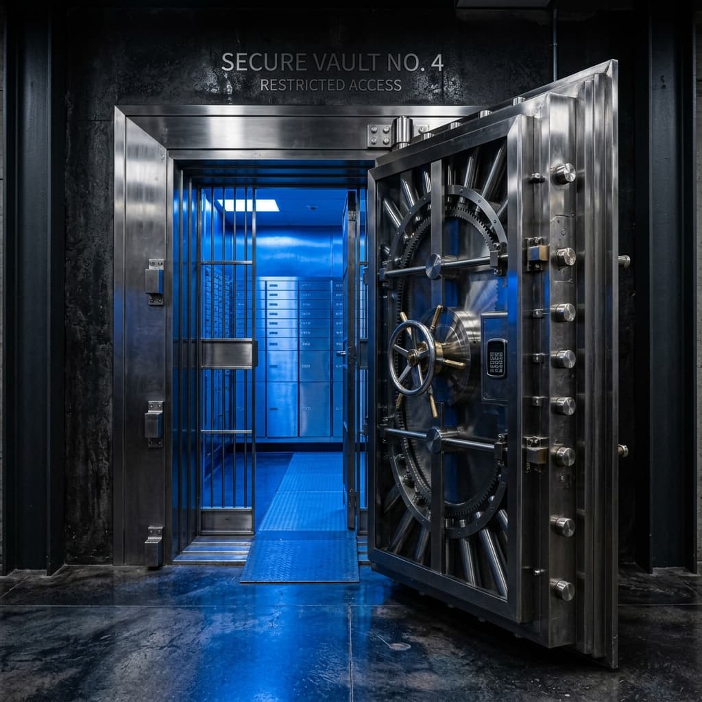 Secure vault representing secure growth